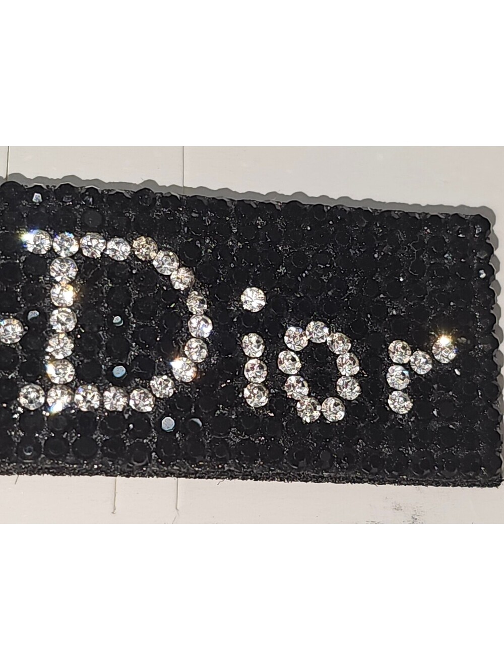 Bling Rhinestone Crystal DIOR DIOR Word Hair Clip Black Silver Barrette Novelty